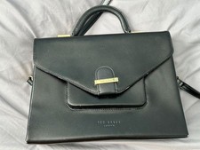 TED BAKER tagged Lavena Patent Ladies PVC Top Handle Satchel Bag Black RRP £129