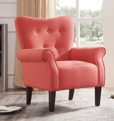 Red brick linen upholstered - red,