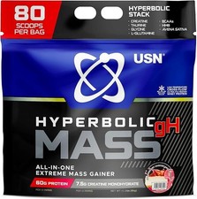 USN Hyperbolic Mass Strawberry Cheesecake 6kg: High Calorie Mass Gainer Protein
