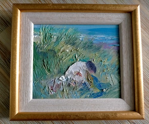 Original coastal oil painting - original,