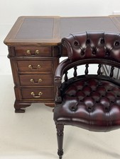 Pedestal Desk & Oxblood