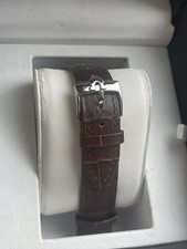 Beautiful 18mm FOR OMEGA Brown Leather Strap Band With Stainless Steel Buckle