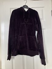 Unique and Beautiful Fred Perry Velour Dark Purple Hoodie 8+ Free Delivery