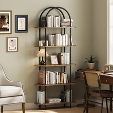 71" Arched Bookshelf 5 Tier