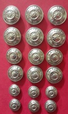 VINTAGE BRITISH RAILWAYS BUTTONS - 18 IN TOTAL. 3 SIZES, 15, 22 & 25mm BY GAUNT.