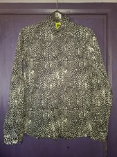 NOOSE AND MONKEY...BLACK WHITE PATTERNED  SLIM SHIRT..COTTON MEDIUM..MENS