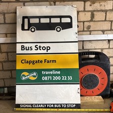 Bus stop sign. Metal bus stop sign. Bus stop clapgate farm 