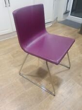 Ikea bernhard chair leather modern retro scandi dining chair chrome maroon