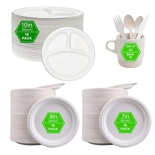 Strong round bagasse plates - strong,