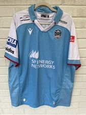 Glasgow Warriors Macron Rugby Shirt Mens 3xl Xxxl Blue Alternative Away 23/24
