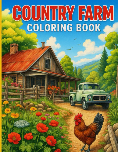 Country farm coloring book - coloring, for