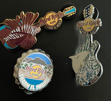 3X SHARM EL SHEIKH HARD ROCK CAFE PINS - LIMITED EDITION GUITAR/BOTTLETOP 