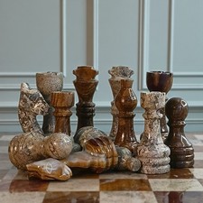 Multi Red & Coral Stone Chess