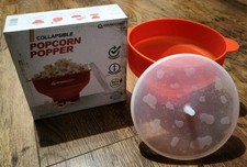 Collapsible Silicone Microwave Hot Air Popcorn Popper Bowl Lid Handles Bpa Free