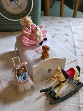 12th. Scale: SET! GIRL/BED/PRAM/PUPPY/ ROCKING HORSE/RABBIT! ALL MINT! REDUCED!