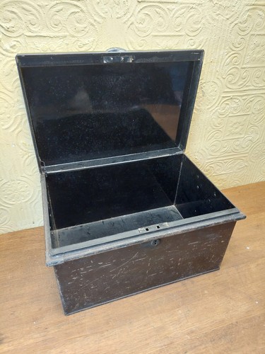 Antique steel deeds box - antique,