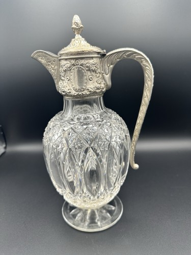 Antique claret jug cut glass - claret,
