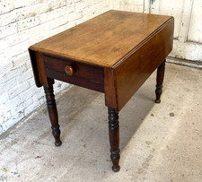 Antique Victorian Walnut Drop Leaf Farmhouse Kitchen Pantry Table (Can Deliver)