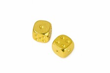 Golden Solid Brass Dice Set Of