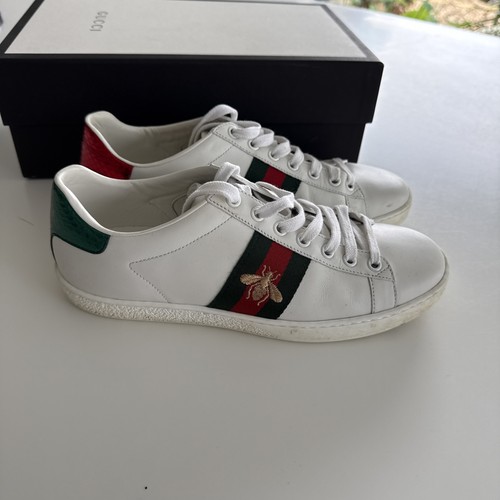 Gucci white trainers with - gucci,