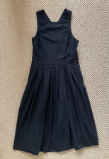 VGC Gorgeous Toast Navy Poplin PINAFORE DRESS size 10