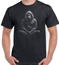 Mens Meditating Gorilla T-Shirt Funky Gym Training Cool Xmas Gift Retro