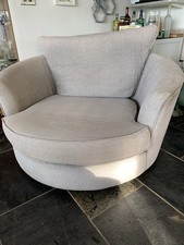 Grey Swivel Cuddle Sofa Love Seat Chair