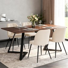 Brown wooden dining table and - wooden,