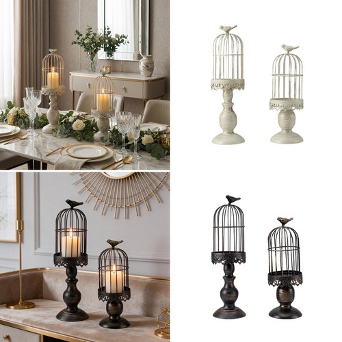 2pcs vintage birdcage - 2pcs, candle