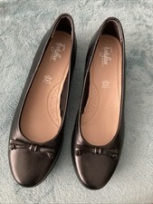 M&S Women's Footglove Shoes, Size 7, Wider Fit with Bow Front