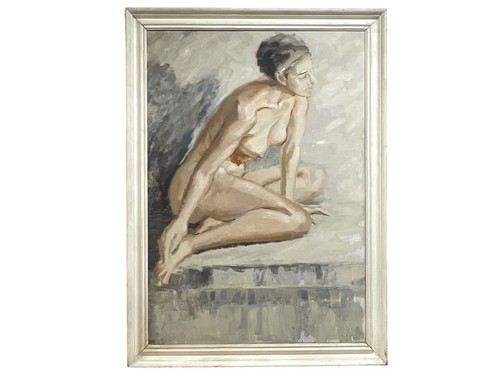 Large oil board portrait - oil, on