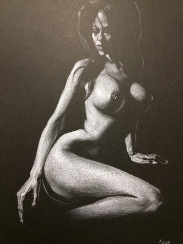 Original art drawing - nude, noir