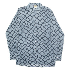 CLUB Mens Shirt Blue Crazy Pattern Long Sleeve M