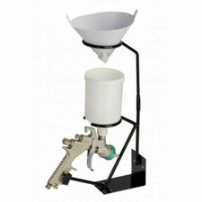 Spray Gun Holder Stand Bench Mounted With Gravity Paint Filter Cradle