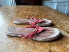 UGG LEATHER RED SLIP ON SHOES