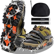 Crampons Ice Cleats Snow Grips, 19 Spikes Traction Anti-Slip, for Shoes, Hiking