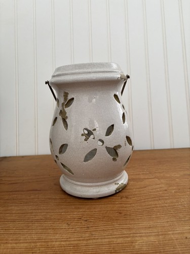 Ceramic white cut out lantern - out,