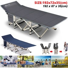 Extra Wide Heavy Duty Single Folding Bed Camping Travel Guest Lightweight + Bag