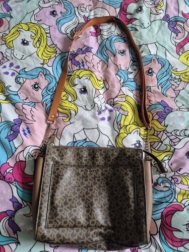 Dkny brown monogram crossbody - dkny,