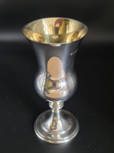 Solid silver wine goblet t - wine, a.t