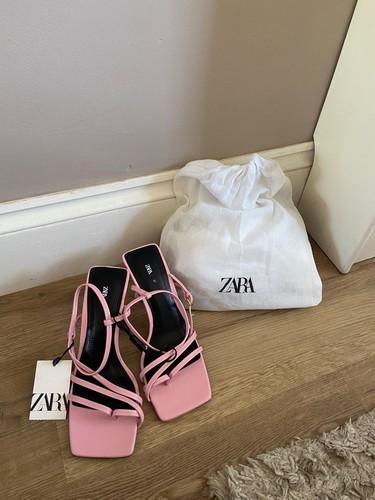 Zara pink leather strappy - zara,