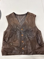 Vintage leather waistcoat 46"