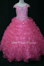 NEW* Little Rosie Girls Glitz Long Pageant Dress LR2015 Bubblegum Pink 8 $550
