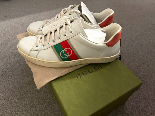 Gucci white low top lace - top, lace-up