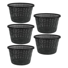 Sturdy Black Plastic Net Pots for Hydroponics and Aquatic For Plants Set of 5