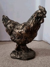 Ornamental Chicken Sculpture Gilt Effect Vintage Style