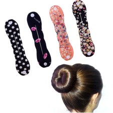 Women Deft Bun Hairband Print Headbands Donut Hairstyle Maker Hair Accessories U