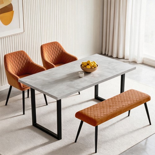 3pcs velvet dining chairs - 2,