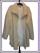 Ladies Cream Teddy jacket,faux ror coat size 16 casual, evening, holidays