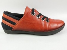 Pavers Red Leather Lace Up